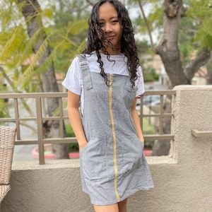 MNG MANGO Houndstooth Overall Dress Pinafore